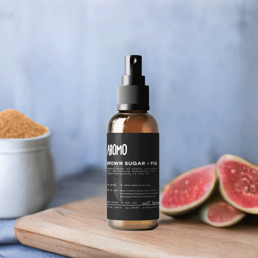 aromo scents brown sugar and fig room spray with fresh figs and brown sugar