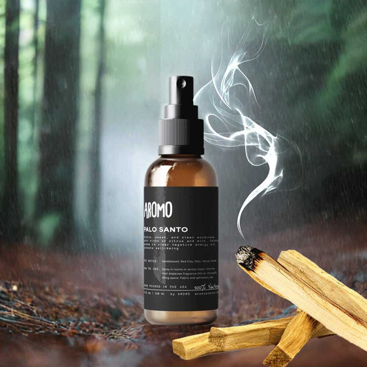 aromo scents palo santo in a rain forrest with palo santo incense